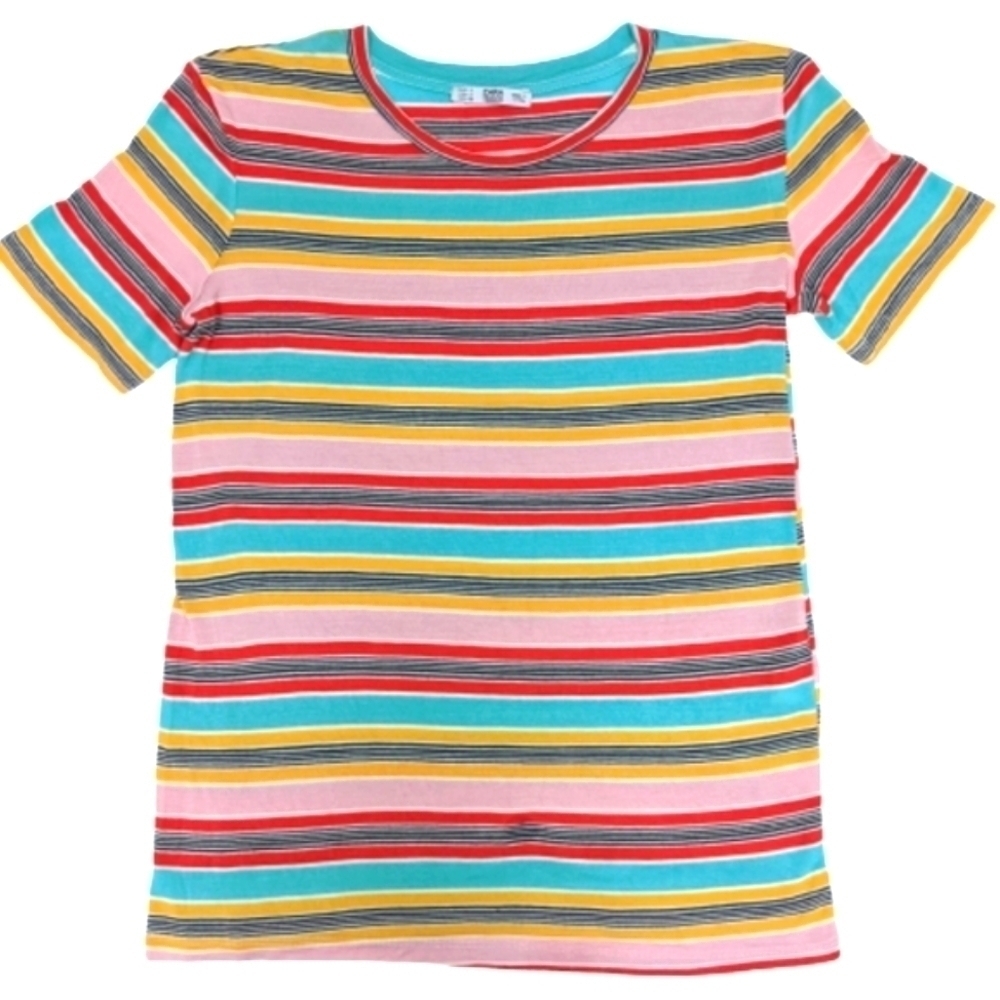 Zara women's multicolored striped tee size small